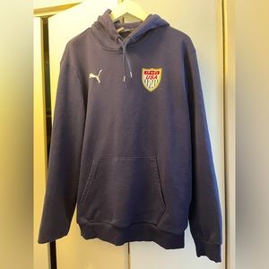 Men’s Puma Navy FC USA Soccer Club Pullover Hoodie Size L